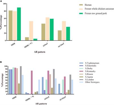 Whole-Genome Sequencing Provides Insight Into Antimicrobial Resistance and Molecular Characteristics of Salmonella From Livestock Meat and Diarrhea Patient in Hanzhong, China